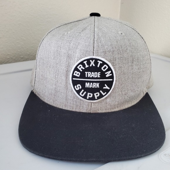 Brixton Other - Brixton Trade Mark Supply Snapback Hat Gray Black Two Tone Wool Blend Cap